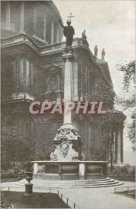 Postcard Old St Paul's Cathedral London Paul's Cross Memorial