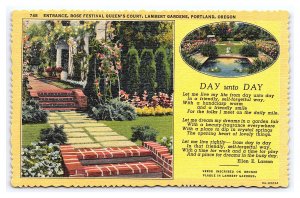 Entrance Rose Festival Queen's Court Lambert Gardens Portland Oregon Postcard