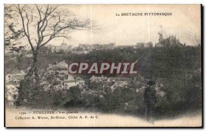 Old Postcard Brittany Picturesque Fougers General view