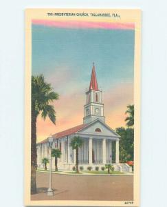 Unused Linen CHURCH SCENE Tallahassee Florida FL A7943