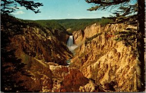 Grand Canyon Yellowstone National Park Lower Falls Postcard Cancel PM WOB Note 