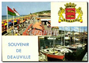 Modern Postcard Souvenir de Deauville boards Lions Yacht Basin