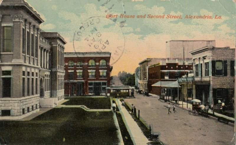 ALEXANDRIA , Louisiana , 1900-10s ; Court House & Second Street