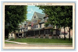 c1910's Terrace Hotel Scene Street Waukesha Wisconsin WI Antique Postcard