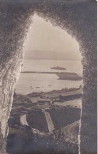 RPPC The Harbor viewed from the Galleries - Gibraltar
