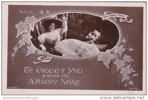 Happy Christmas From Miss Edna May 1909 Real Photo