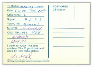 Postcard QSL Radio Card From Mannheim Germany #1 