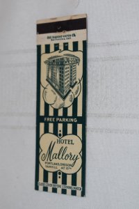 Hotel Mallory Portland Oregon 20 Strike Matchbook Cover