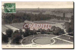 Old Postcard Panorama Paris Tuileries Garden