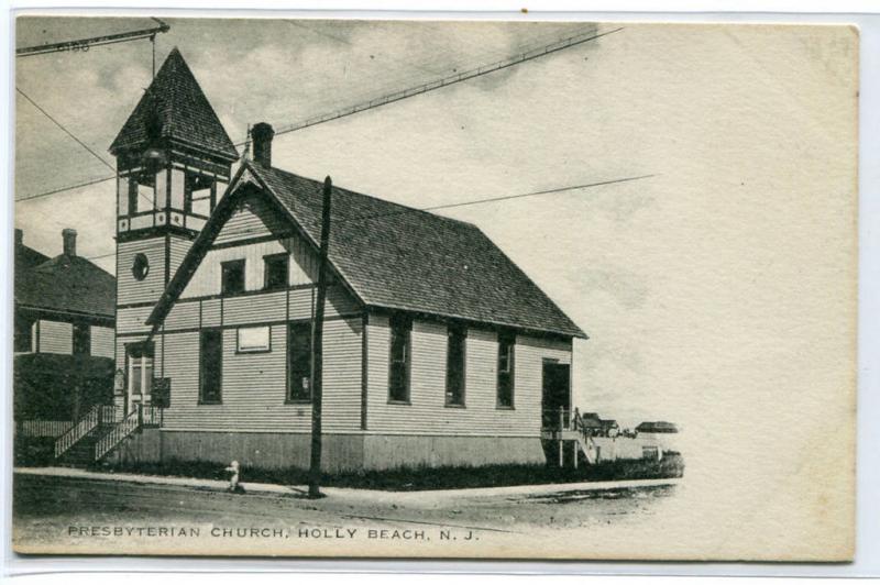 Presbyterian Church Holly Beach New Jersey 1907c postcard