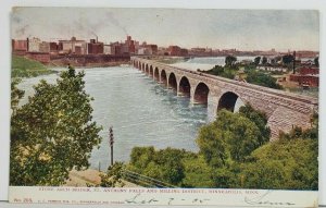 MN Stone Arch Bridge, St Anthony Falls and Milling District Postcard P1