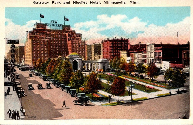 Minnesota Minneapolis Gateway Park and Nicollet Hotel