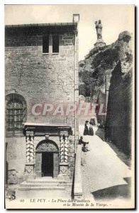 Old Postcard Le Puy Place des Penitents and the Virgin Montee