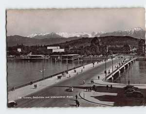 Postcard Seebrücke und Unterwaldner Alpen, Lucerne, Switzerland