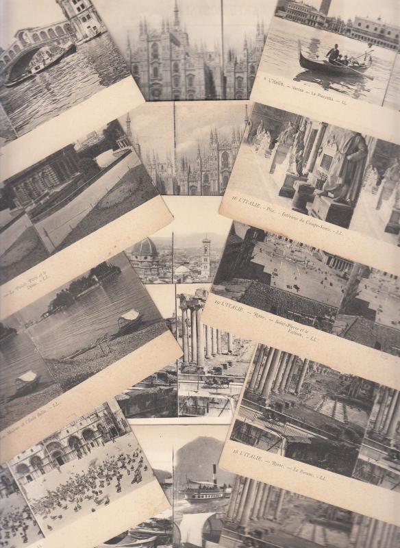 Bulk lot 17 early stereo postcards all ITALY Rome Venice Milano Feltre 