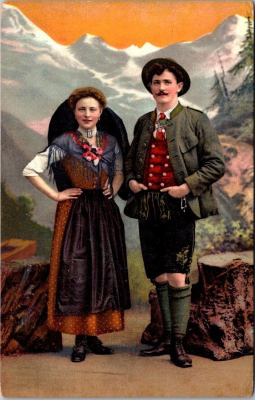Couple In Taditional Costume Salzkammergut Austria