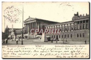 Postcard Old Parlaments Brunnen Wien Reichsraths Palast von Th