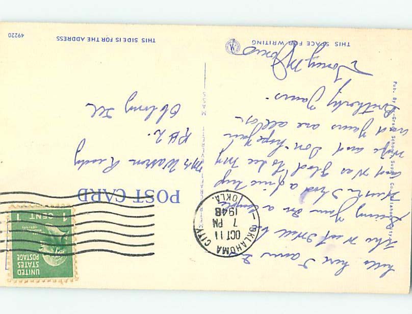 Linen BUILDING SCENE Oklahoma City OK H6461 United States Oklahoma Oklahoma City, Postcard