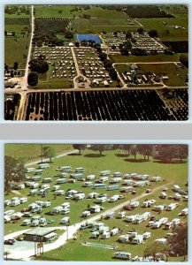 2 Postcards ZEPHYRHILLS, Florida ~ Roadside RALPH'S TRAVEL PARK Trailers 1970s