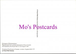 Post Office Stamp Postcard - Dinosaurs, Protoceratops, Owen's Dinosauria RR21219