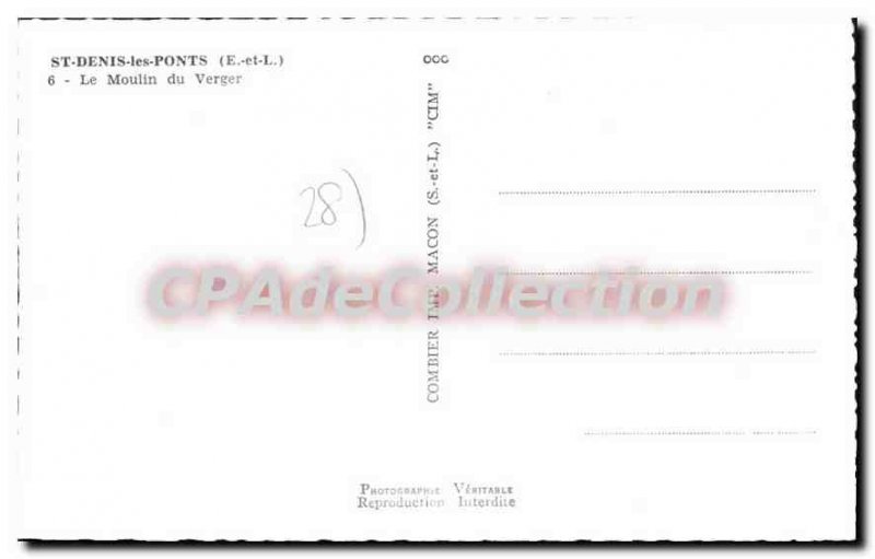 Postcard Old St Denis Les Ponts Le Moulin Du Verger