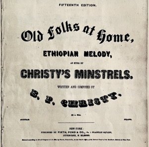 1940 Stephen Foster Ethiopan Melody Print Ephemera Old Folks At Home DWN10A