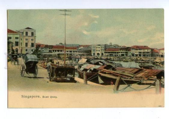 147140 SINGAPORE Boat Quay Vintage undivided back postcard