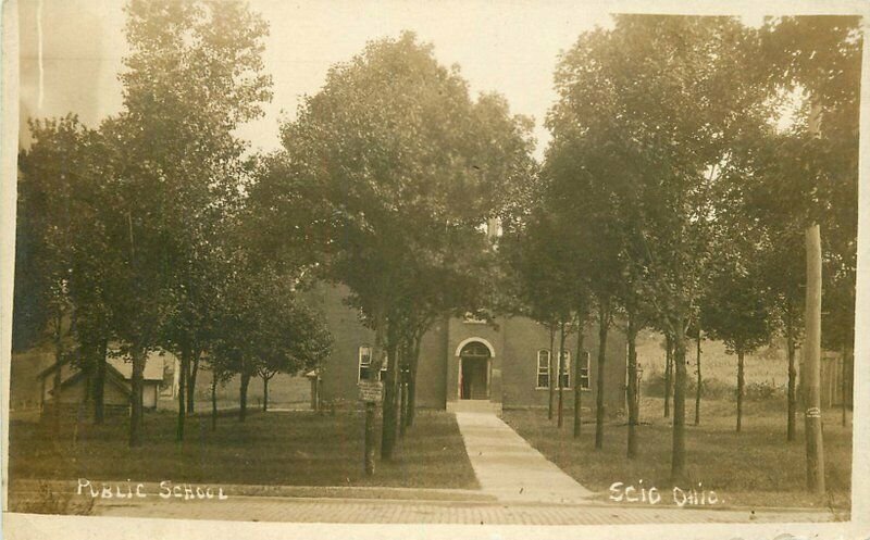 Scio Ohio C-1910 Public School RPPC Photo Postcard 21-6660