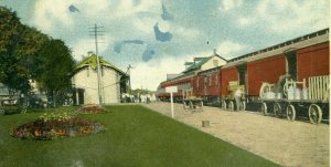 Postcard Early View of New York Central Railroad Depot in Coldwater, MI.    R6