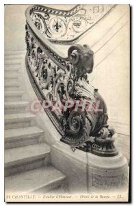 Old Postcard Chantilly Honor Staircase detail Ramp