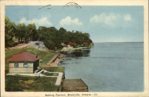Brockville Ontario Bathing Pavilion Beach c1930-50s Vintage Postcard
