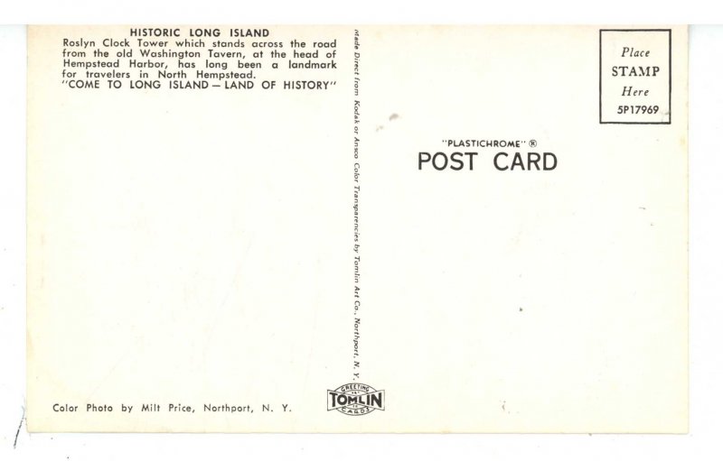 NY - North Hempstead, Long Island. Roslyn Clock Tower ca 1955