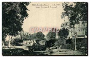 Old Postcard Chatellerault Public Garden Square Gambetta Promenade