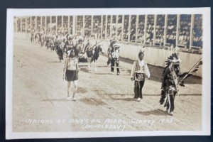 Mint USA Real Picture Postcard Native American Indians At Iowa’s Big Rodeo