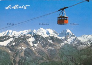 Switzerland St Moritz Luftseilbahn Corviglia Piz Nair mit Bernina Gruppe