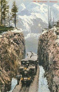 Switzerland Alps Railway Locomotive 1920s Postcard Artist impression 21-12628