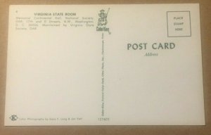 VINTAGE UNUSED POSTCARD VIRGINIA STATE ROOM NSDAR WASHINGTON D.C.