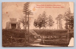 J87/ Strasburg Ohio Postcard c1910 Mausoleum Soldiers Monument 1336