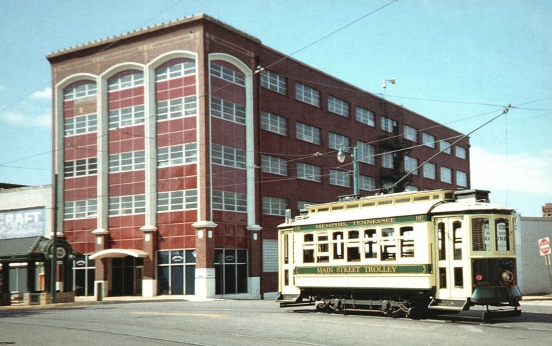 Memphis Tennessee, Main St Trolley Oporto Portugal Transport Built Car Postcard