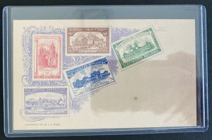 Rare Ten Pan American Exposition Stamp On Stamp Postcards Complete Set Mint