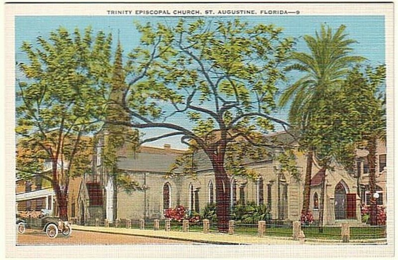 Trinity Episcopal Church, St. Augustine, Florida, Vintage Pre-Linen Postcard