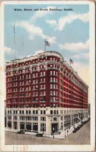 White Henry And Stuart Buildings Seattle Washington Vintage Postcard C096