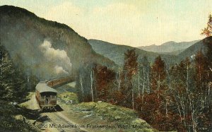 Postcard View of Train,  Mt. Adams and Washington from Mt. Frankenstein, NH.  S6