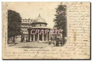 Old Postcard Paris Entrance to the Parc Monceau