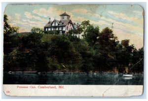 c1910 Overlooking Potomac Club Building Cumberland Maryland MD Unposted Postcard