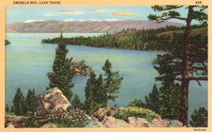 Vintage Postcard 1920's Emerald Bay Midway on South Shore of Lake Tahoe Nevada