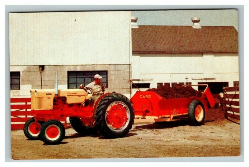 Vintage 1960's Advertising Postcard Tractor Hauls Manure Dealership Davenport IA