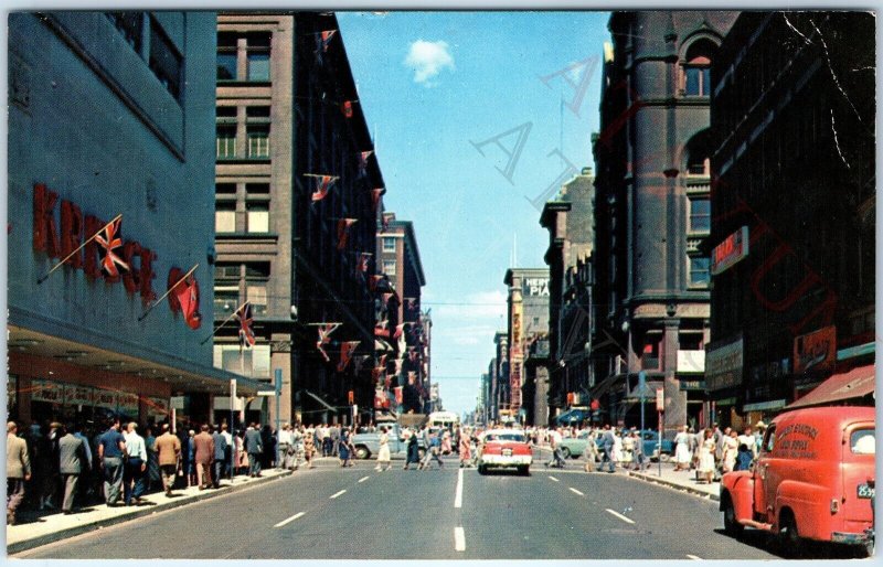 c1950s Toronto, Ontario, Canada Yonge St Looking North Postcard Main Street A170