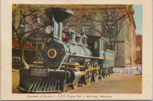 Countess of Dufferin CPR Engine No. 1 Winnipeg MB Valentine Edy Postcard E94