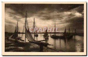 Old Postcard La Douce France Royan Wearing a night of storm Boats